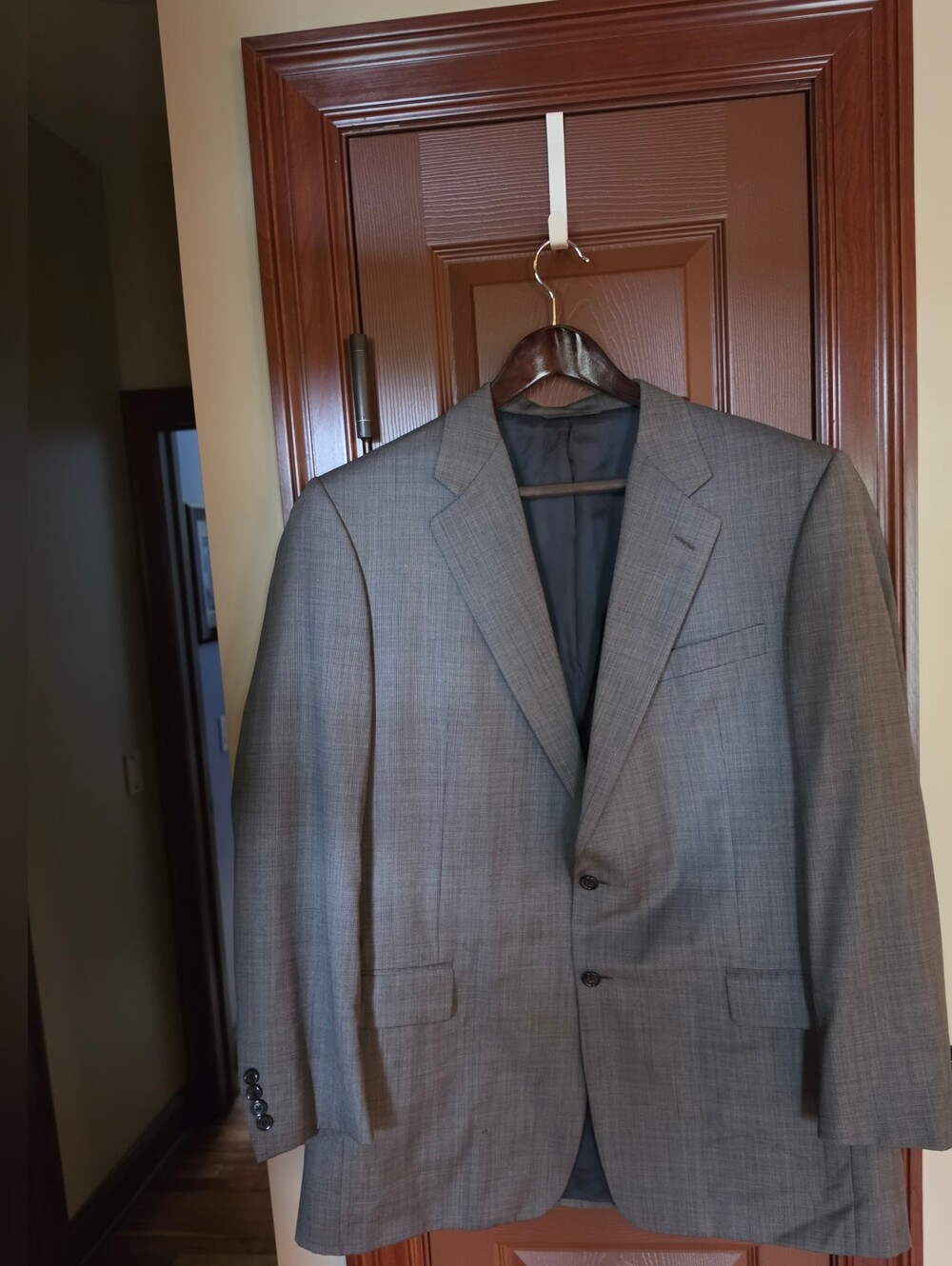 Hickey Freeman Collection Canterbury Gray Wool Silk Blazer 44L